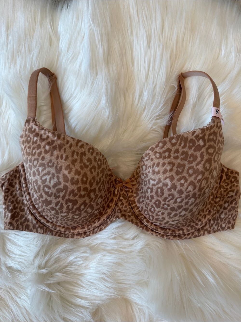 Victoria's Secret Body by Victoria Tan Leopard Print Lined Demi Bra 36D NWT
